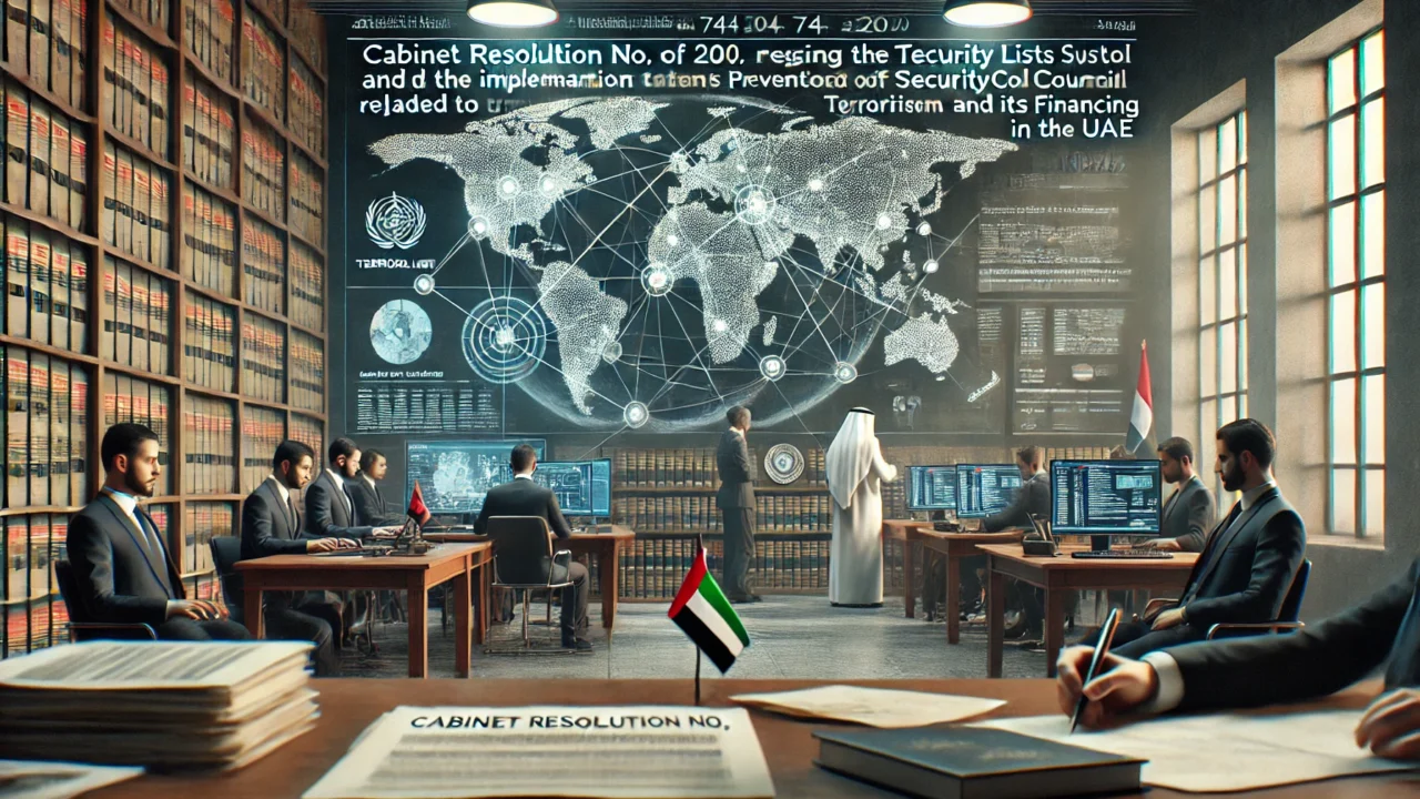 Cabinet Resolution No. (74) of 2020, regarding the Terrorism Lists System and the Implementation of Security Council Resolutions Related to Preventing and Suppressing Terrorism and Its Financing in the UAE