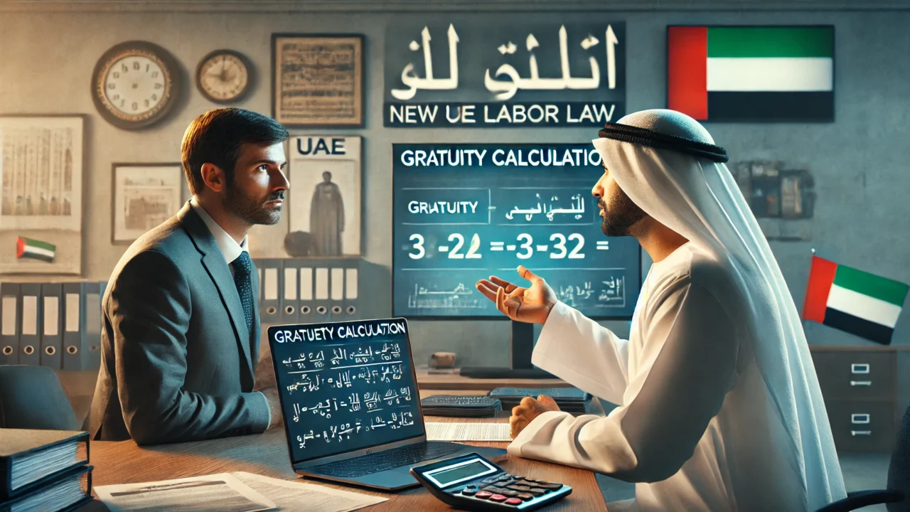 How is gratuity computed under the new UAE labour law?