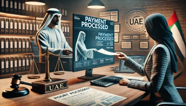 Legal advisor in UAE hands documents for court-issued payment