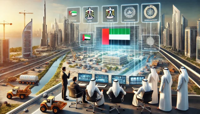 UAE construction sites and officials discussing regulations